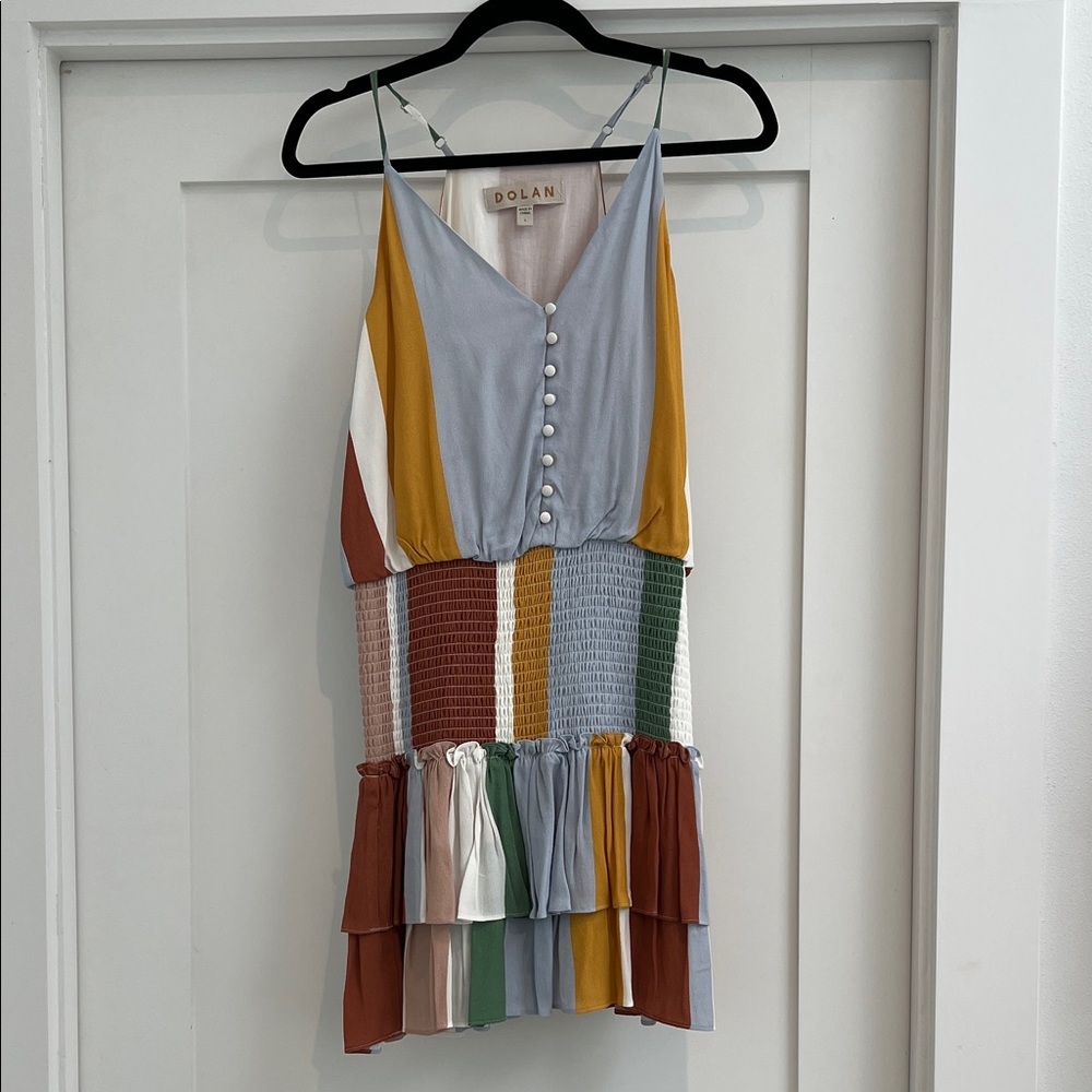 Dolan Colorful Striped Button Dress